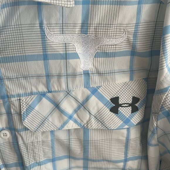 Under Armour Fish Hunter Long Sleeve Plaid Shirt. White Texas logo. Size XL - Picture 3 of 6